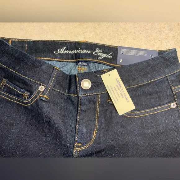 American Eagle Dark Blue Denim Jeans - Picture 2 of 4